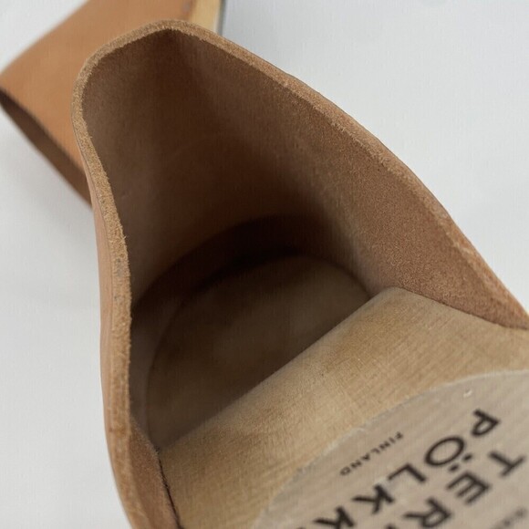 Terhi Polkki Women’s Size 39 Wooden Tan Clog Sandals Handmade Finland - Picture 8 of 8